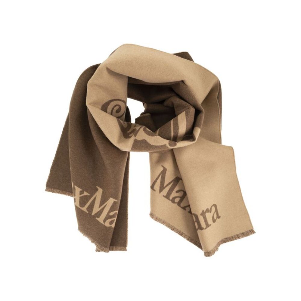 Max Mara Women Mxatenue - Reversible Cashmere And Wool Scarf With Jacquard Logo